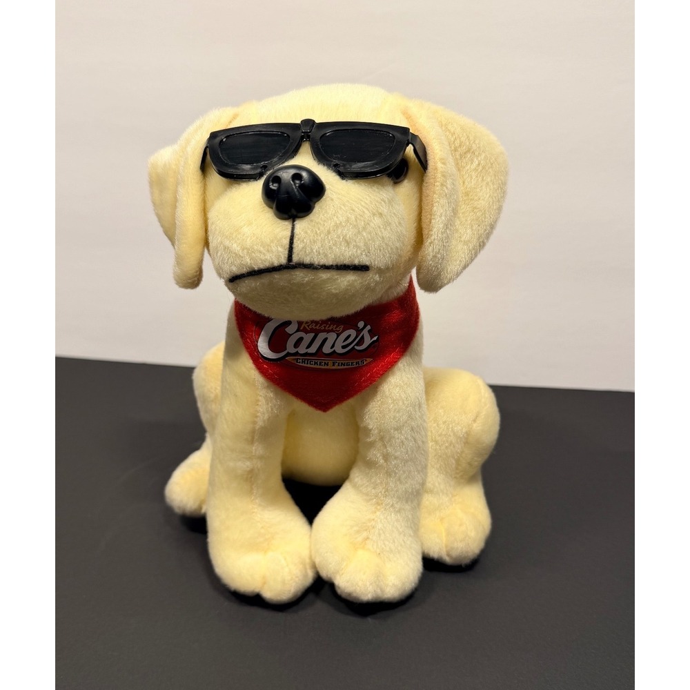 Raising Canes Chicken Fingers‎ Plush Toy Dog Sunglasses Bandana Yellow Lab 7.5"